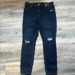 Express Dark Blue Distressed Skinny Jeans NWT